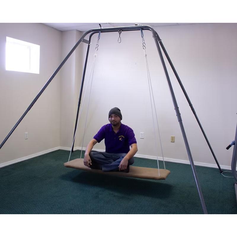 Take a Swing Adult Plywood Platform  Therapeutic Swing Seat with person
