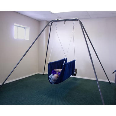 Take a Swing Adult Taco Therapeutic Swing Seat with person on Swing Frame