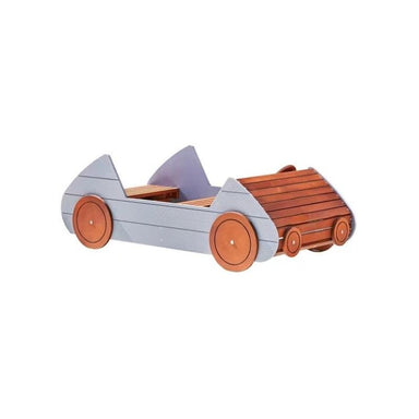 Full view of the Haba Pro Speedy Wooden Indoor/Outdoor Play Car on white background