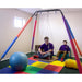 Take a Swing Jr Plywood Platform therapeutic swing seat with child