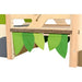 Green leaf fabric detail of the Moje Bambino Flora Mini Loft