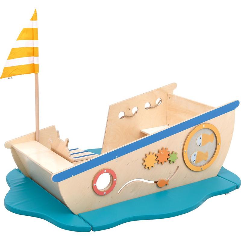 Moje Bambino Pirate Ship Play Boat Climber with colorful details on a white background