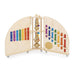 Details of the Playscapes NOVUM Mini Music Island showing colorful music pipes and xylophone