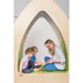 Woman and two children sitting inside the Playscapes NOVUM Reading Unit Oasis