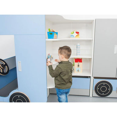 Child playing with toys stored in the Playscapes NOVUM Truck Cabinet 