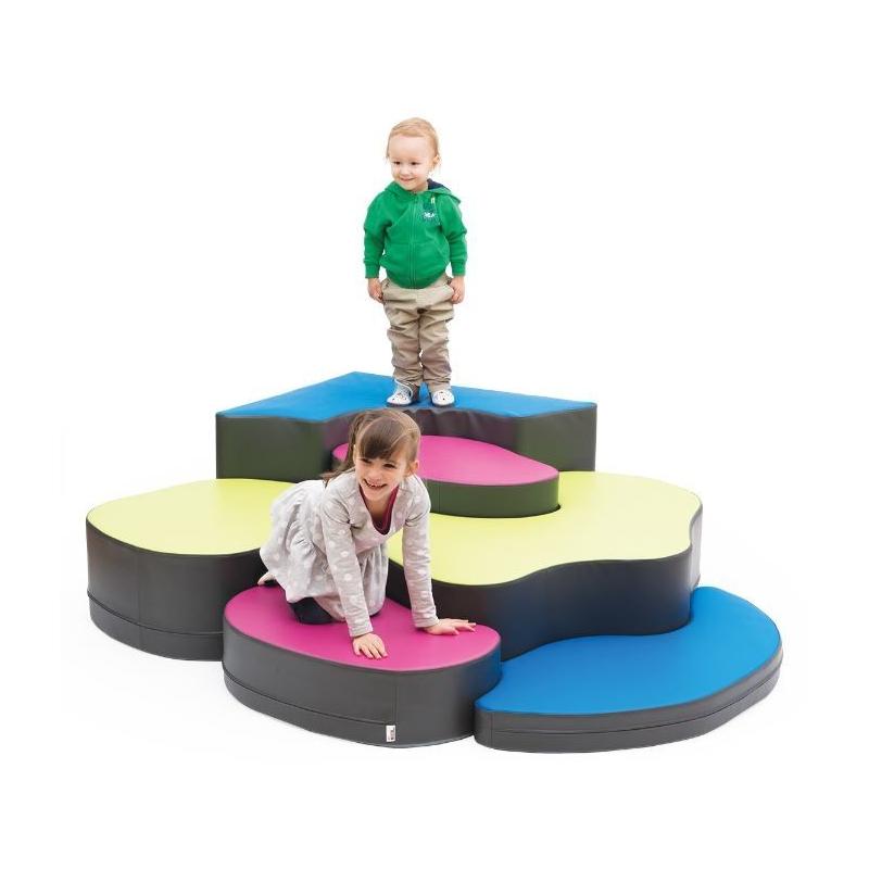 Children playing on Playscapes Novum Jigsaw Puzzle Corner Playset against a white background