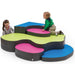 Children playing on colorfulPlayscapes Novum Jigsaw Puzzle Corner Playset with a white background