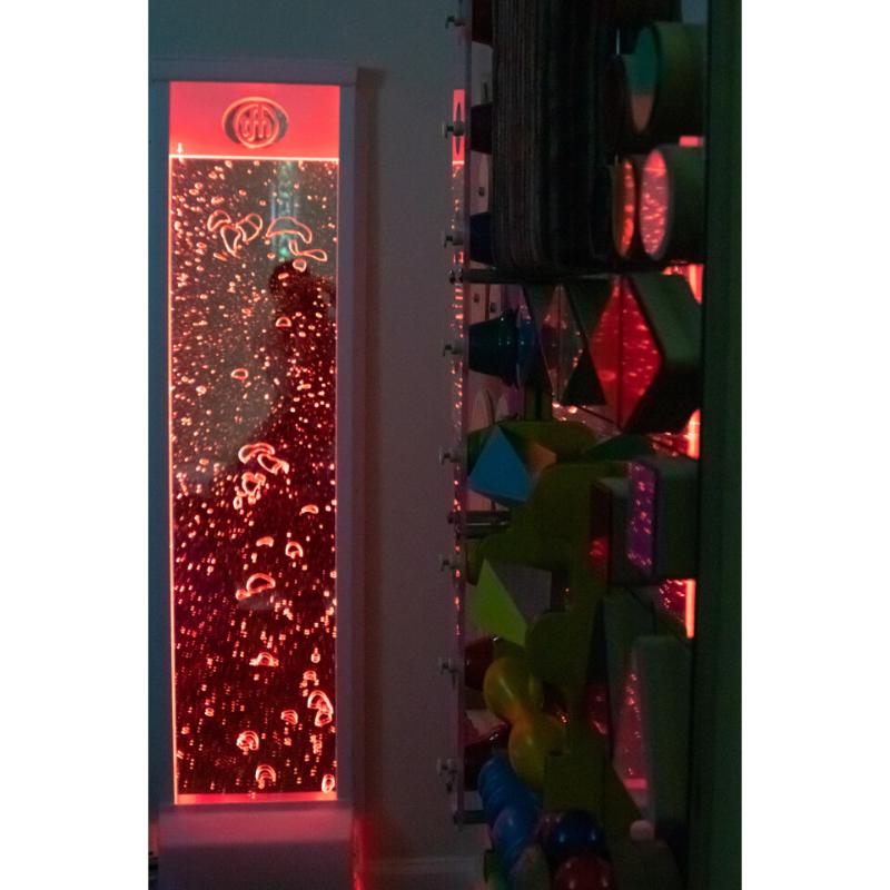 TFH Bubble Wall 60" with red lighting in sensory room 