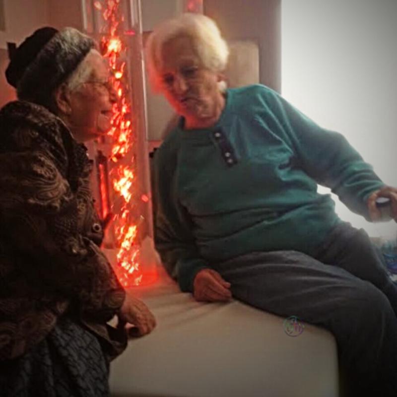 elderly women in front of TFH Calming Bubble Tubes