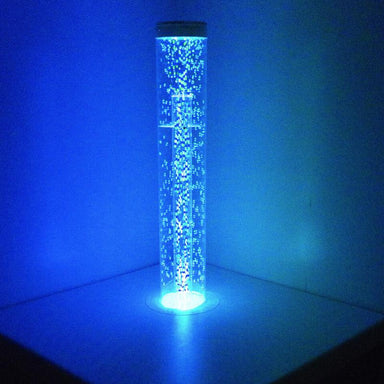 TFH Calming Hurricane Tubes with blue light in dark sensory room