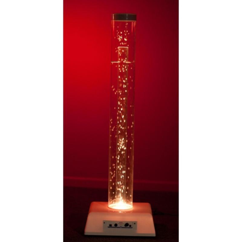TFH Calming Hurricane Tubes with red light in dark sensory room