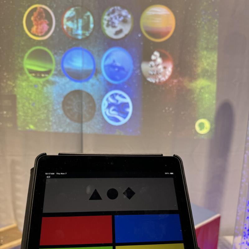 detail view of the projection options and controller for the TFH ChromaTheme PLUS