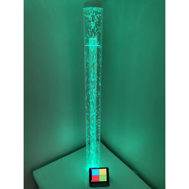 TFH Genie Hurricane Tubes with blue light and light controller in dark sensory room