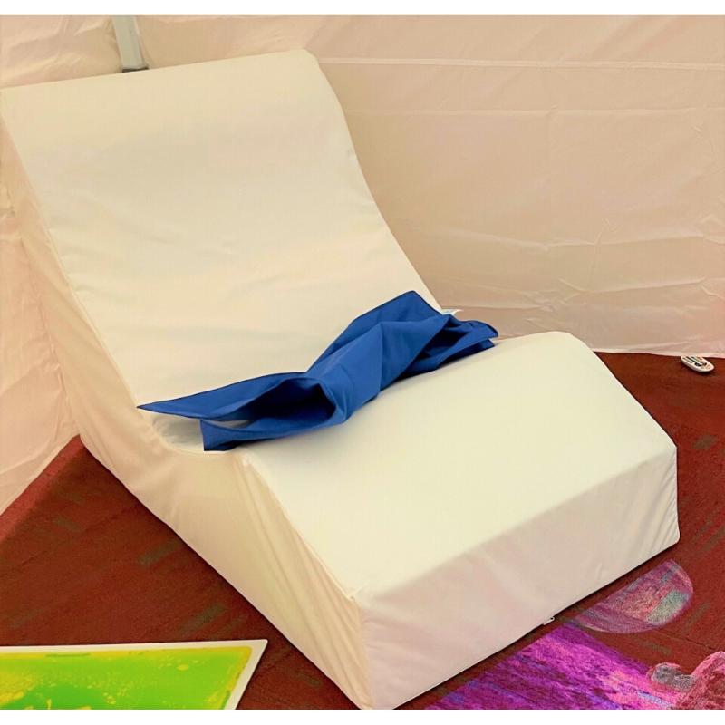 Close up of a white TFH Relaxer Chair