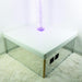 TFH Square Corner Tube Podium with purple hurricane tube on white carpet