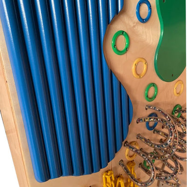 Closeup of a blue tactile detail of the 