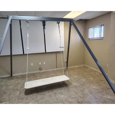 Front view of the Take a Swing Very Large Therapeutic Swing Frame with Adult Plywood Seat