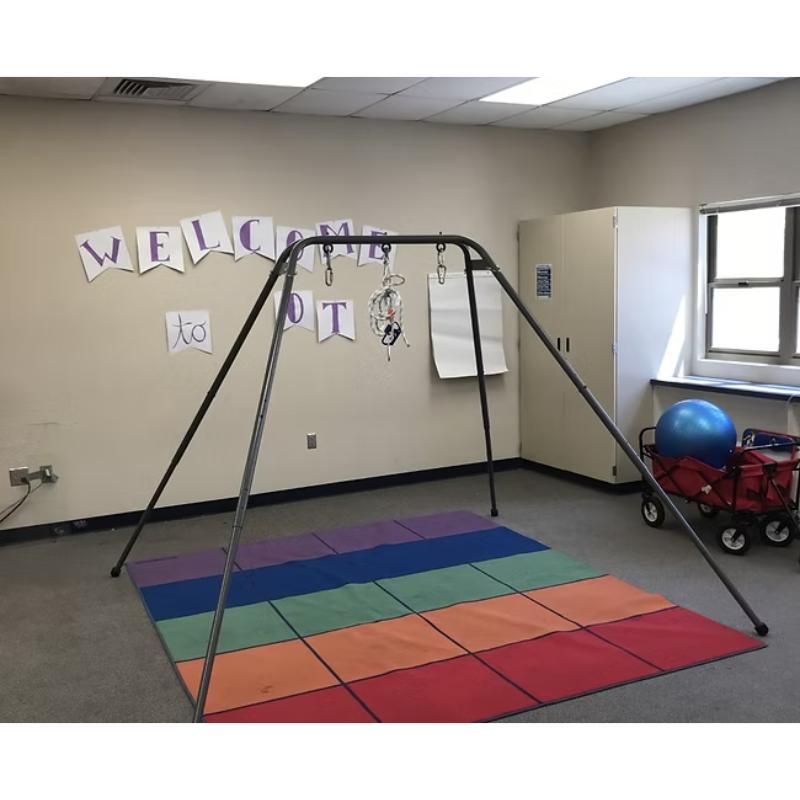 full view of the Take a Swing Homestand II portable therapeutic swing